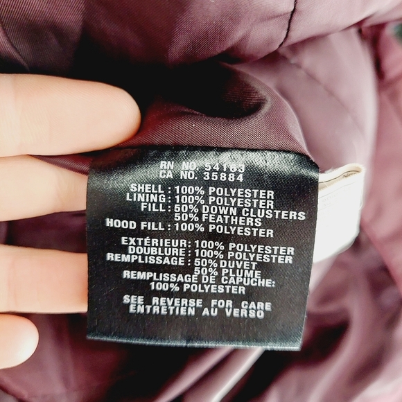 Cole Haan Signature in Burgundy Down Zip Up Winter Coat Z71 - Picture 10 of 11